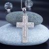 Load image into Gallery viewer, Micro Setting Cubic Zirconia 925 Sterling Silver Cross Pendant Necklace XFN8039