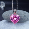 Load image into Gallery viewer, 925 Sterling Silver Bridesmaid Heart Pendant Necklace 5 Carat Pink Bridal Jewelr