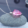 Load image into Gallery viewer, 925 Sterling Silver Bridesmaid Heart Pendant Necklace 5 Carat Pink Bridal Jewelr