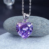 Load image into Gallery viewer, 925 Sterling Silver Heart Pendant Necklace 5 Carat Purple Bridal Jewelry XFN8045