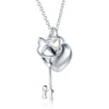 Load image into Gallery viewer, Kids Girl Heart Key Pendant Necklace 925 Sterling Silver Children Jewelry XFN806