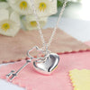 Load image into Gallery viewer, Kids Girl Heart Key Pendant Necklace 925 Sterling Silver Children Jewelry XFN806