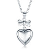Load image into Gallery viewer, Kids Girl Ribbon Heart Pendant Necklace 925 Sterling Silver Children Jewelry XFN