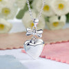 Load image into Gallery viewer, Kids Girl Ribbon Heart Pendant Necklace 925 Sterling Silver Children Jewelry XFN