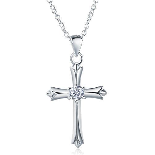 Kids Girl Cross Pendant Necklace 925 Sterling Silver Children Jewelry XFN8065