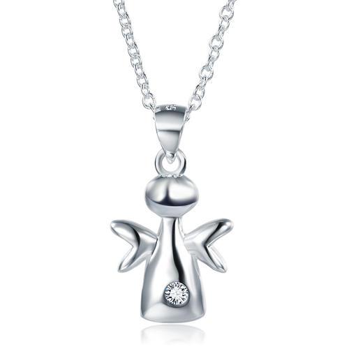 Kids Girl Angel Pendant Necklace 925 Sterling Silver Children Jewelry XFN8066