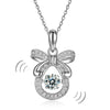 Load image into Gallery viewer, Ribbon Dancing Stone Pendant Necklace 925 Sterling Silver Good for Wedding Bride
