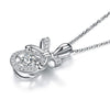 Load image into Gallery viewer, Ribbon Dancing Stone Pendant Necklace 925 Sterling Silver Good for Wedding Bride