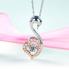 Load image into Gallery viewer, Swan Dancing Stone Pendant Necklace 925 Sterling Silver Good for Wedding Bridesm