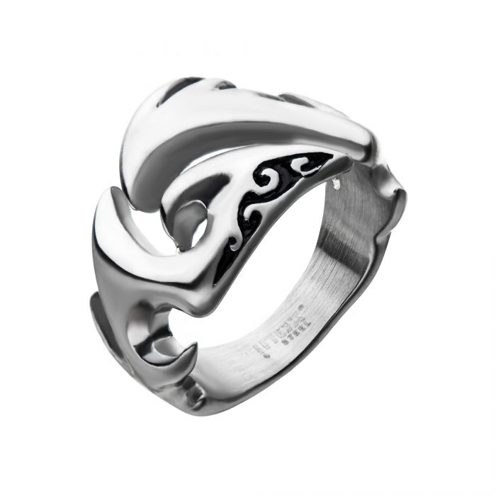 Stainless Steel with Cut out Design Ring