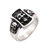 Load image into Gallery viewer, Stainless Steel Brushed Gunmetal Finish Skull Ring