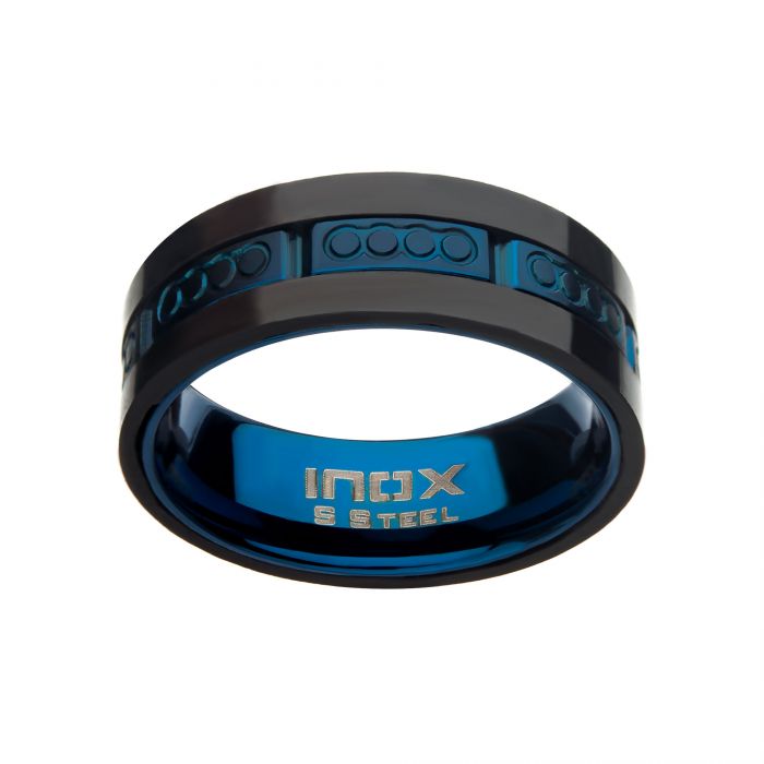 Matte Blue IP & Carbon Fiber Ring