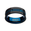 Load image into Gallery viewer, Matte Blue IP &amp; Carbon Fiber Ring