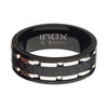 Load image into Gallery viewer, Stainless Steel/Black IP Lines &amp; Carbon Fiber Hammered Ring