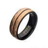 Load image into Gallery viewer, Stainless Steel with Matte Black &amp; Rose Gold IP Double Hammered Ring