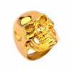 Load image into Gallery viewer, Gold Plated High Polished Front Face Skull Ring