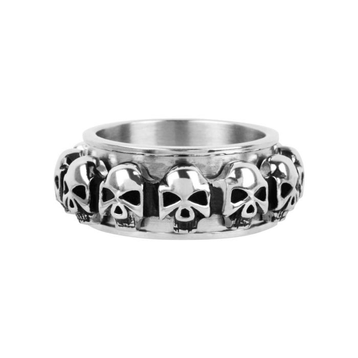 Multiple Skulls all Around Spinner Ring