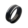 Load image into Gallery viewer, Matte Stainless Steel &amp; Black IP Quilt Ring