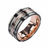 Load image into Gallery viewer, Black Track in Plated Rose Gold Ring