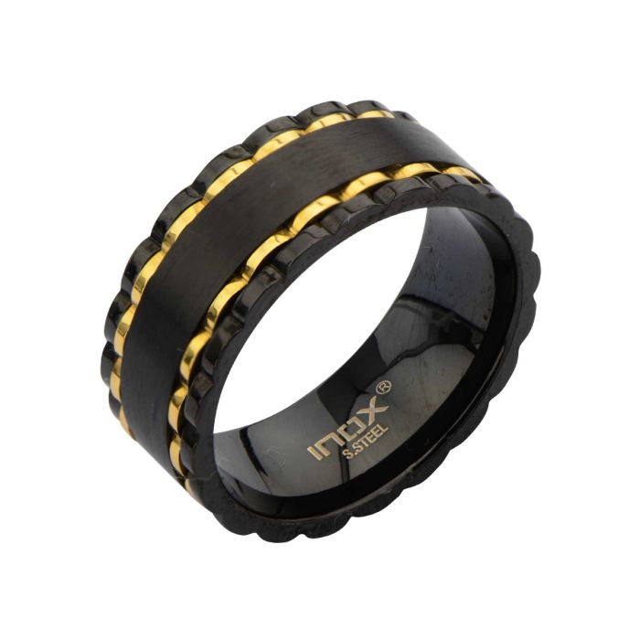 Alternate Plated Black and Gold Spinner Ring