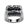 Load image into Gallery viewer, Black Oxidized Multi Skull Scroll Ring