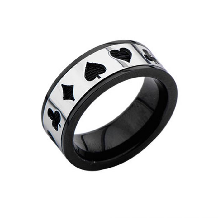 Two Tone Stainless Steel Black Plated Cable Poker Cutout Rings