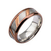 Load image into Gallery viewer, Rose Gold Plated &amp; Steel Ring with Diagonal Lines