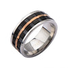 Load image into Gallery viewer, IP Black &amp; IP Rose Gold Groove Spinner Ring
