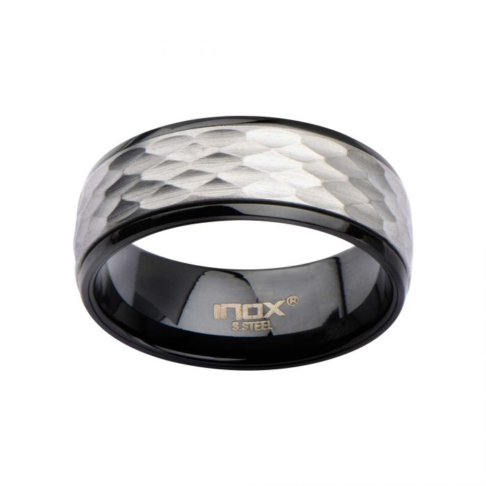 Steel Matte & Plated Black Spinner Ring