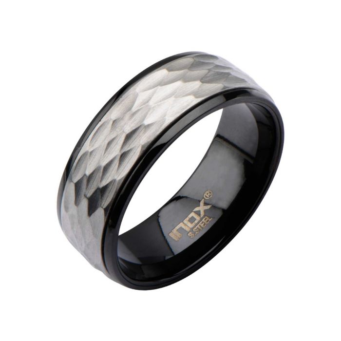 Steel Matte & Plated Black Spinner Ring