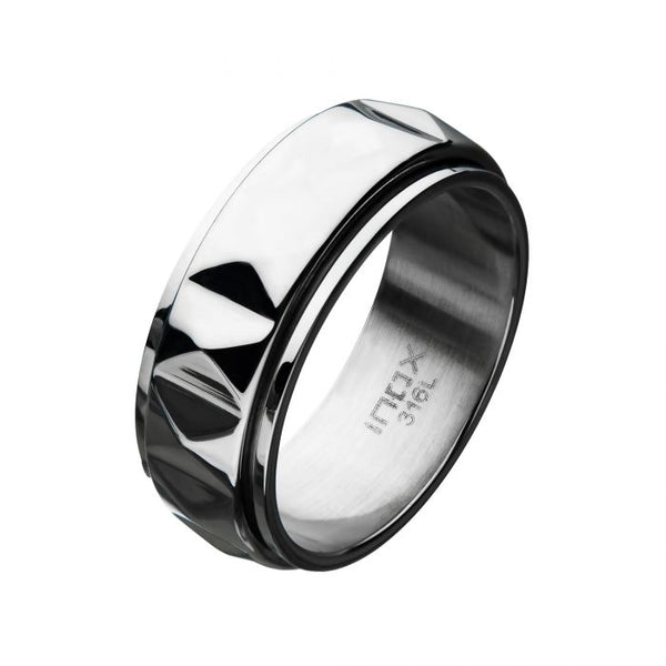 Stainless Steel Pyramid Design Band Rings