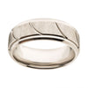 Load image into Gallery viewer, Steel Brushed with Grooves Beveled Ring