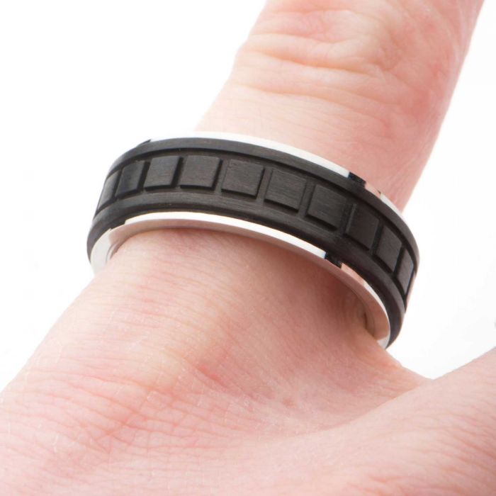Solid Carbon Fiber Center Square Ring