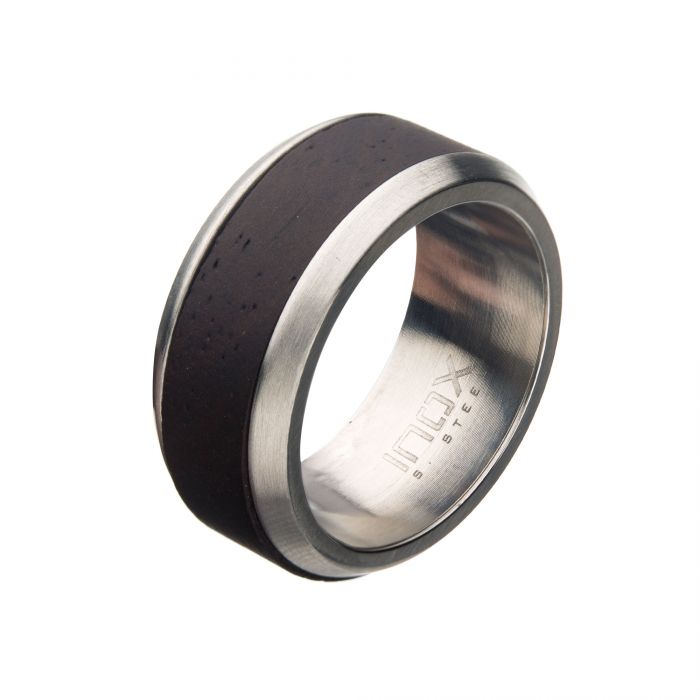 Stainless Steel with _x000D_
Safflower Pear Wood Ring