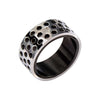 Load image into Gallery viewer, Steel Honey Comb Pattern with 1 pc Clear Genuine Diamond and Black Plated in the Middle Ring