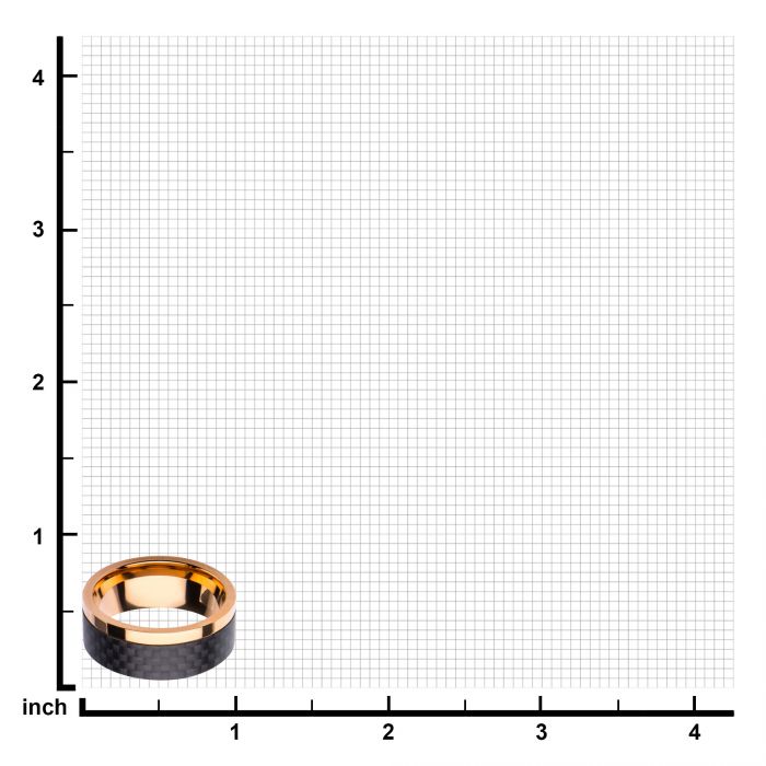 Rose Gold Plated & Solid Carbon Patterned Design Ring