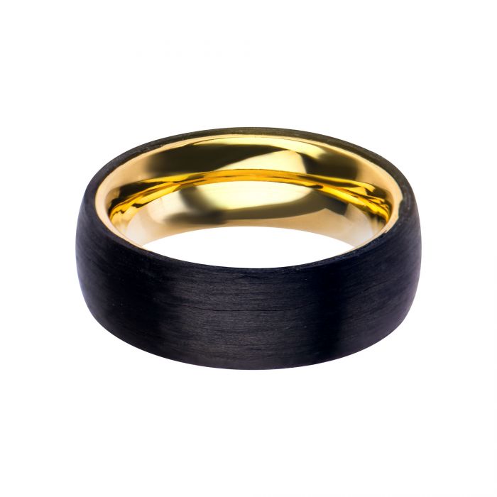 Solid Carbon & Gold Plated Ring