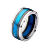 Load image into Gallery viewer, Steel, Black Plated &amp; Blue Plated Polished Ring