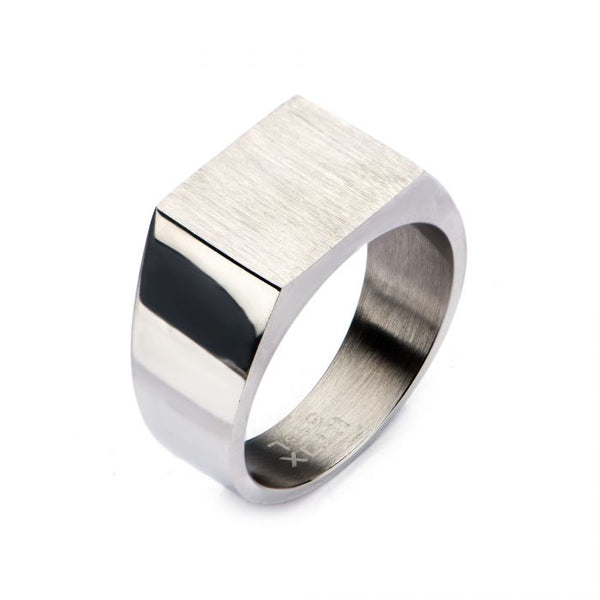 Steel & Engravable Polished Ring