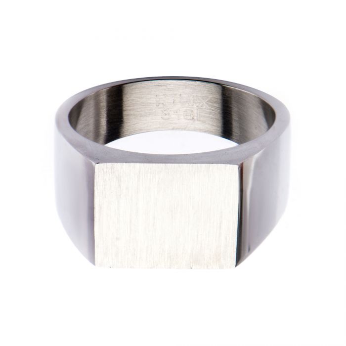 Steel & Engravable Polished Ring