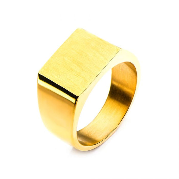 Gold Plated & Engravable Polished Ring