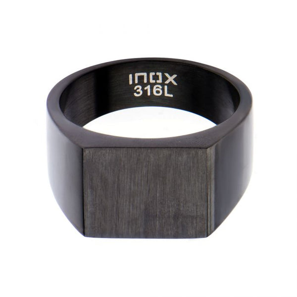 Black Plated & Engravable Polished Ring