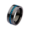 Load image into Gallery viewer, Black Plated with Blue Plated Interconnected Link Polished Ring