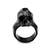 Load image into Gallery viewer, Matte Finished Black Plated Geometric Skull Ring