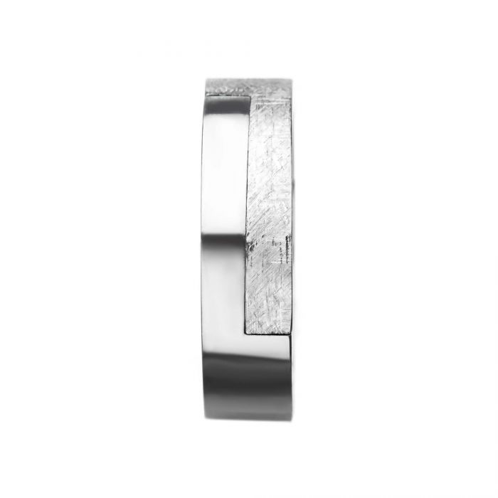 Modern BlockTextured Stainless Steel Ring