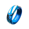 Load image into Gallery viewer, Steel and Blue Plated Spinner American Flag Pride Rings