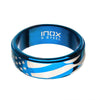 Load image into Gallery viewer, Steel and Blue Plated Spinner American Flag Pride Rings