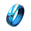 Load image into Gallery viewer, Steel and Blue Plated Spinner American Flag Pride Rings