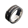 Load image into Gallery viewer, Stainless Steel &amp; Black IP Raised Wave Ring