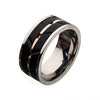 Load image into Gallery viewer, Stainless Steel, Rose Gold IP &amp; Black IP Raised Wave Ring